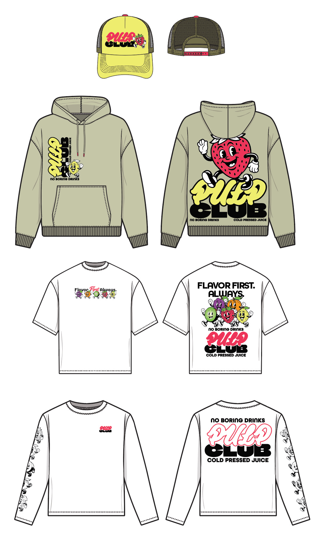Complete Pulp Club apparel collection